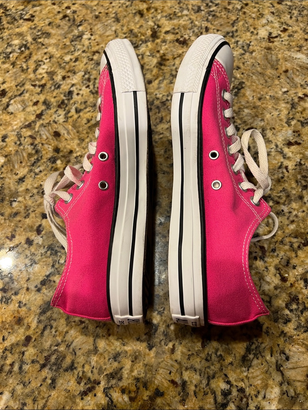 Converse Pink Low-Top Canvas Sneakers with White Trim - Picture 5 of 8